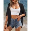 Clearlove Womens 2025 Short Sleeve Crochet Summer Cardigan Cropped Sweater Lightweight Shrug Cardigan - 2 of 4