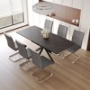 7-Piece Extendable Dining Set with Rectangle Kitchen Table and 6 C-shaped Tube Armless Chairs - 2 of 4