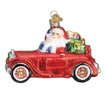 Old World Christmas 3.0 Inch Santa In Antique Car Ornament Travel Delivery Tree Ornaments