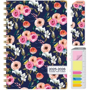 Global Printed Products Hardcover AY 2025-2026 Fashion Planner - 5.5"x8" (Small Navy Floral) - 1 of 4