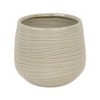 Cheung's Fairloam Round Curved Wave Lined Pattern Ceramic Pot- X-Large - White - 2 of 4