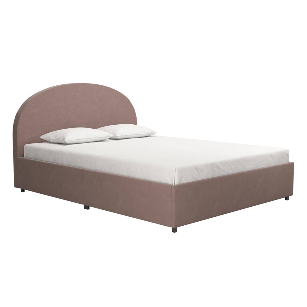 Photos - Bed Frame Queen Size Moon Upholstered  with Storage Blush Velvet - Mr. Kate