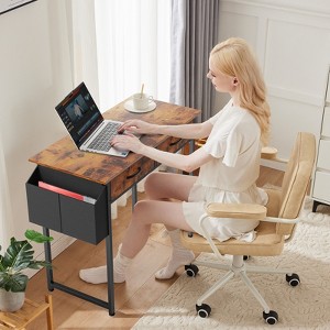 Gulches Small Computer Desk 32" Home Office/Bedroom/Study Table with Drawer, Fabric Side Bag, Headphone Hook, Sturdy Metal - 1 of 4