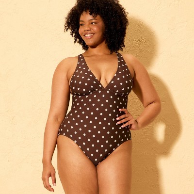 Женские купальники Shade & Shore Women's Polka Dot Tummy Control Full Coverage One Piece Swimsuit - Shade & Shore™ Multicolor M — фото 3