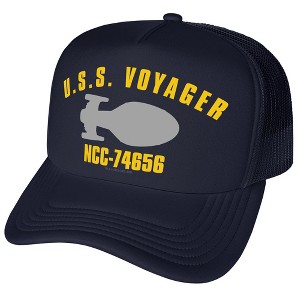 Star Trek: Voyager (Series) Star Trek Voyager Ncc-74656 Foam Trucker Cap Navy - 1 of 4