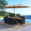Tangkula 11 PCS Patio Dining Set w/ 15ft Double-Sided Patio Umbrella (Base Included) - 4 of 4