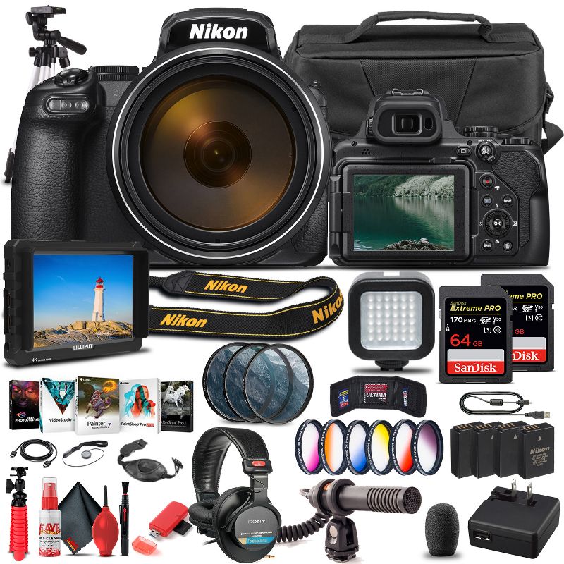 Nikon COOLPIX P1000 Digital Camera 26522  - Pro Bundle, 1 of 5
