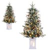 3ft Snow Flocked Christmas Tree, Small Artificial Christmas Tree with Base & 78 Lights, 8 Lighting Modes Hinged Xmas Tree, Christmas Decor - 2 of 2