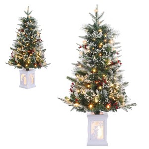 3ft Artificial Christmas Tree, Mini Christmas Tree, Festive Christmas Tree with Light Box, 78 LED Lights, Perfect for Party Decorations - 1 of 4
