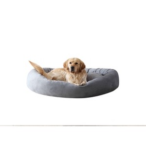 Arlee Home & Pet Orbit Orthopedic Chew Resistant Eco-Friendly Memory Foam Dog Bolster Bed - Gray - XL - 1 of 4