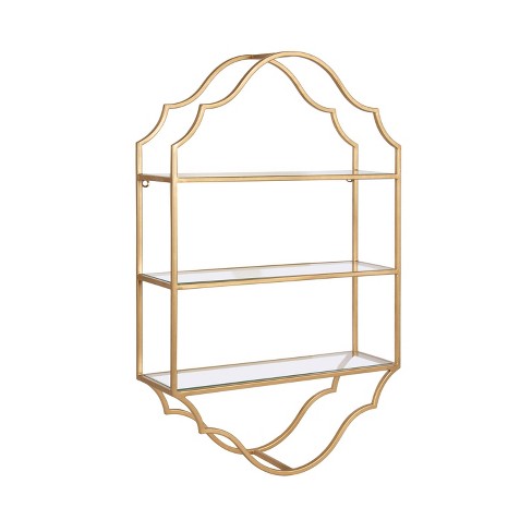 Kate & Laurel All Things Decor 20"x32" Leanna Tiered Wall Shelf Gold ...