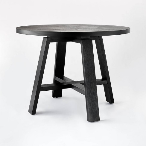 42 Linden Round Wood Dining Table, Round Black Kitchen Table