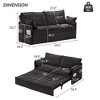 Lycvki 59.5 in. Corduroy Convertible Sleeper Sofa Couch with Side Storage - 4 of 4