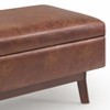 NicBex Modern Rectangular Pouf Ottoman with Storage, Contemporary Entryway Bench with Safety Hinge for Bedroom, Living Room, Dark Brown - 3 of 4
