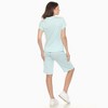 Women's Soft Capri Pajama Lounge Set Turquoise Xlarge -White Mark - 3 of 4