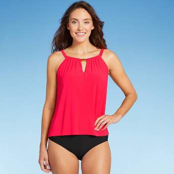 Women's Crossover Neck Details Cover Up Swim Romper - Aqua Green® Black XL