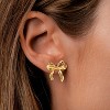 Gold/Silver Bow Earrings for Women, Post Ribbon Knot Earring Bow Stud Earrings Daily Jewelry - 3 of 4