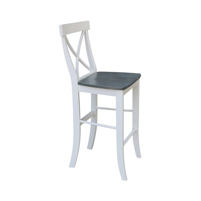 Heather Gray Solid Parawood Traditional X-Back Barstool