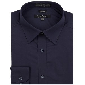 Marquis Men's Long Sleeve Regular Fit Big & Tall Size Dress Shirt - 1 of 3