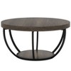 CAVINAS Industrial Style 2-Tier Round Wood Coffee Table with Storage,Accent Center Table for Living Room,Living Room Furniture - 3 of 4
