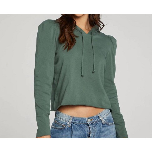 Women s Puff Sleeve Cropped Hoodie Chaser Target