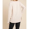 Women's Long Sleeve Ribbed Front Pocket Top - BOMBOM - 2 of 2