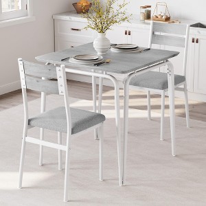 Dining Table Set for 2, Small Dining Room Table with 2 Cozy Chairs, 3-Piece Farmhouse Kitchen Table Set, Space Saving Dining Table - 1 of 4