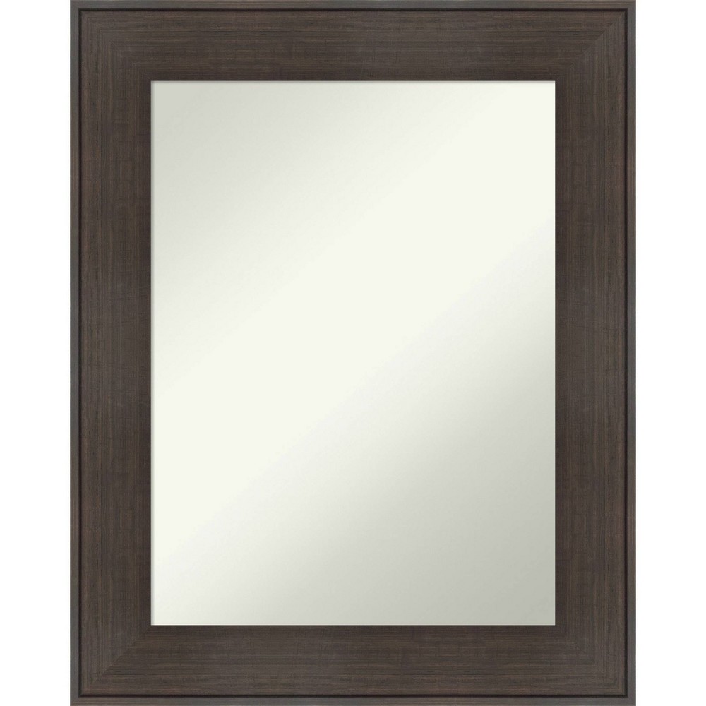 Photos - Wall Mirror 24" x 30" Non-Beveled William Rustic Woodgrain Bathroom  - Aman