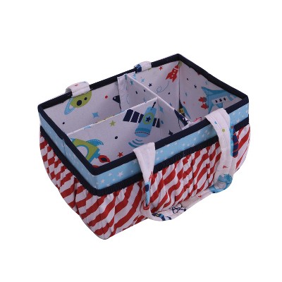 Bacati - Space Multicolor Boys Cotton Nursery Storage Caddy