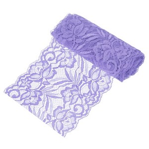 Unique Bargains Elastic Lace Fabric Ribbon Stretchy Trim W Floral Pattern for Bridal Wedding 1 Pc - 1 of 4