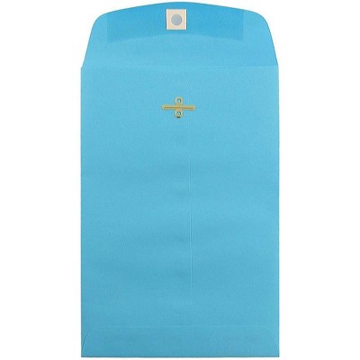 JAM Paper 6x9 Open End Catalog Colored Envelopes w/Clasp Closure Blue Recycled V0128123F