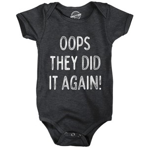 Oops They Did It Again Baby Bodysuit Funny Sarcastic Announcement Graphic Novelty Jumper For Infants - Crazy Dog Baby Bodysuit with Fun Design - 1 of 4