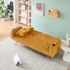 SKRAN 74” Corduroy Sofa, 2 Seater Fabric Sofa with Deep Seat, Adjustable Backrest and Cup Holder, Gold Metal Legs for Living Room, Bedroom - 3 of 4