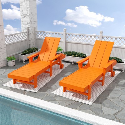 WestinTrends Ashore 2 Piece Reclining Chaise Lounge With Arms & Wheels