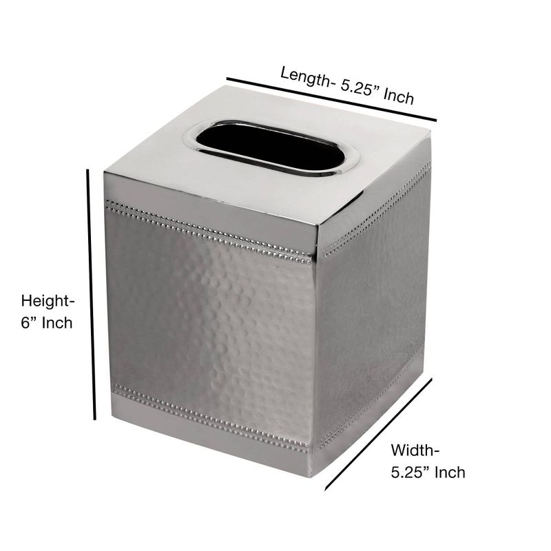 Square Metal Paper Facial Tissue Box Cover - Nu Steel, 4 of 7