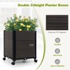 Tangkula 6.6 FT Arch Arbor Trellis with 2 Planter Boxes Garden Pergola Arbor with Detachable PE-Coated Metal Tubes Self-Watering System & Lockable - 4 of 4