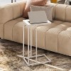 C Shaped End Table, Small Side Tables for Sofa and Bed, Couch Table That Slides Under for Living Room, Bedroom, Home Office, Small Spaces - 2 of 4