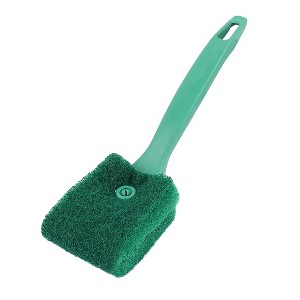 Unique Bargains Plastic Handle Aquarium  Glass Sponge Clean Brush Scrubber Cleaner Green - 1 of 4