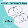 Unique Bargains Metal Loose Leaf Bundle Book Rings Keyrings 2.2" Outside Dia Silver Tone 4 Pcs - 2 of 4