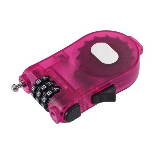 Unique Bargains Adjustable Retractable Bike Chain Lock with 3 Digit Bike Lock Cable Blue 1Pc - 1 of 4