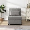 NicBex Couches for Living Room Convertible Single Sleeper Sofa Bed Velvet Folding Sofa Couch with Adjustable Backrest, Grey - 2 of 4