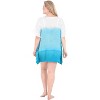 HAPPY BAY Women's Summer Vacation Beachwear Oversized Swim Suit Loose Holiday Bathing Suit Cover Ups 1X-2X Blue Tie Dye Design - 4 of 4