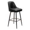 HomeRoots 30" Black And Bronze Faux Leather And Steel Bar Height Swivel Bar Chair - 4 of 4