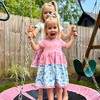 The Pink Picket Fence - Sparky Shark Twirl Dress in Pink or Blue - Available in sizes 12M to 8 Years - 4 of 4