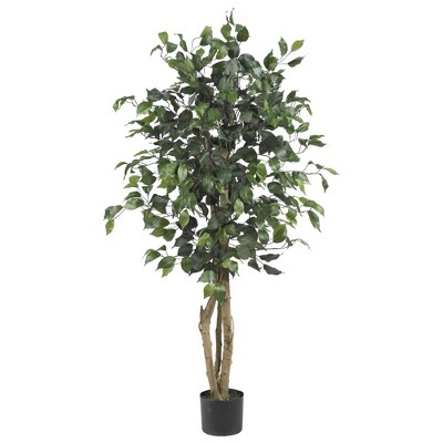 4ft Artificial Ficus Silk Tree in Pot - Nearly Natural