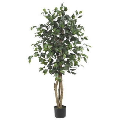 Photo 1 of 4ft Artificial Ficus Silk Tree in Pot - Nearly Natural