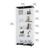 Floor Standing Glass Cabinet 5 Shelves 2 Doors Collection Display Case Curio Cabinet For Living Room Bedroom - 3 of 4