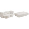 Homy Casa Convertible Bouclé Sofa Bed with Curved Design and Plush Cushions, for Living Room or Guest Space - 4 of 4