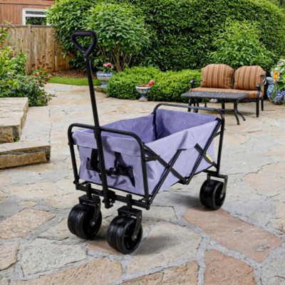 FURNIinspire Outdoor Serving Carts 220Lbs Collapsible Folding Beach Wagon Cart Wagons Carts Heavy Duty Foldable, Purple, 35.43"*23.47"*22.44"