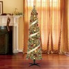 Home Heritage 7 Foot Pre-Lit Skinny Artificial Stanley Pencil Pine Christmas Tree with Clear White Lights, Foldable Stand and Easy Assembly - image 4 of 4